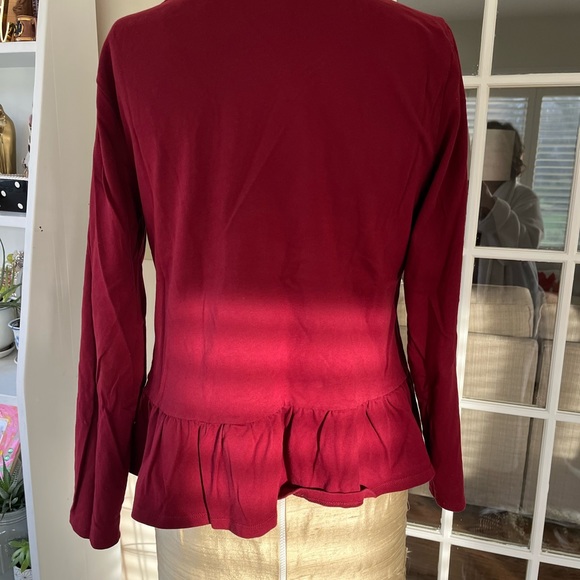 Beautiful cotton top with peplum ruffle size XL J Crew - Picture 3 of 5